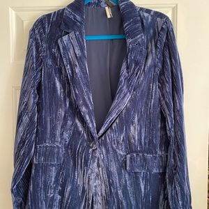 Blue velour blazer